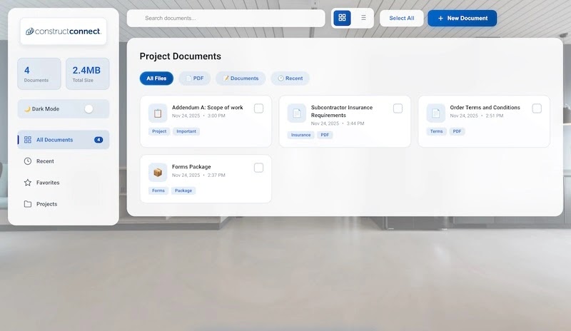 Screenshot of a fake download page impersonating ConstructConnect (Source - Infoblox)