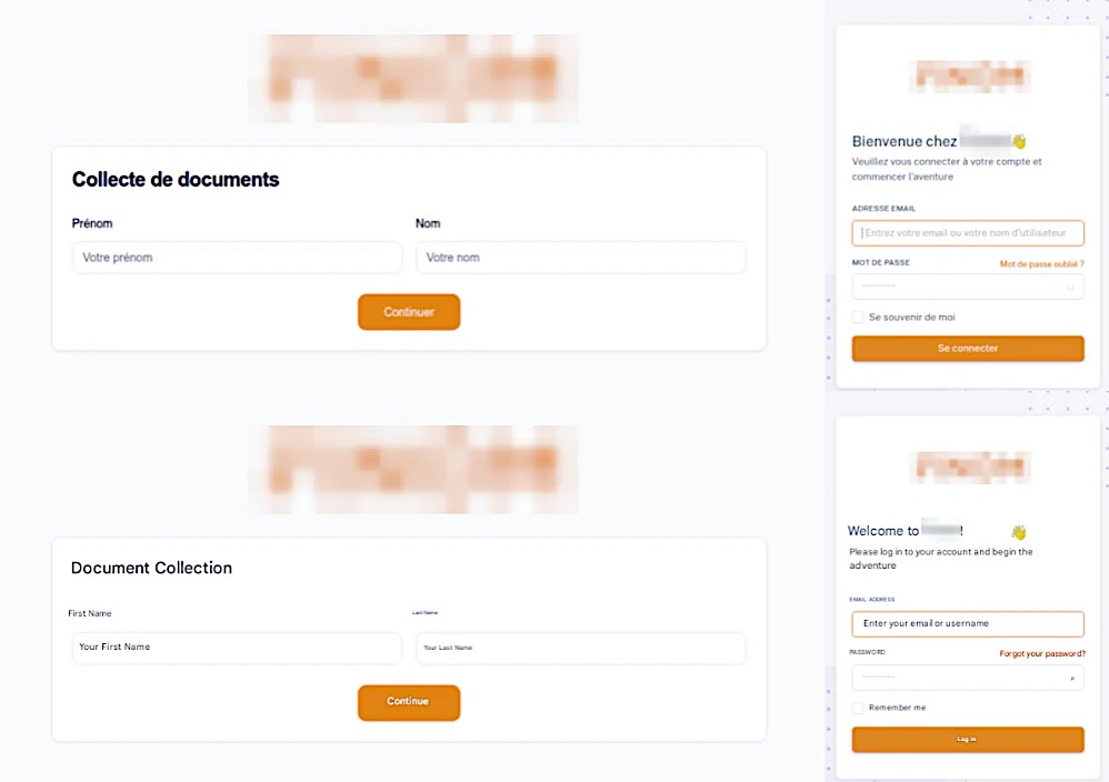 Screenshot of a French phishing page to collect victim PII, with English translation (Source - Group-IB)