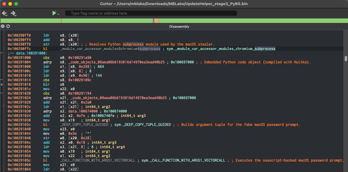 Stage 2 Nuitka Loader Binary (Source - Malwarebytes)