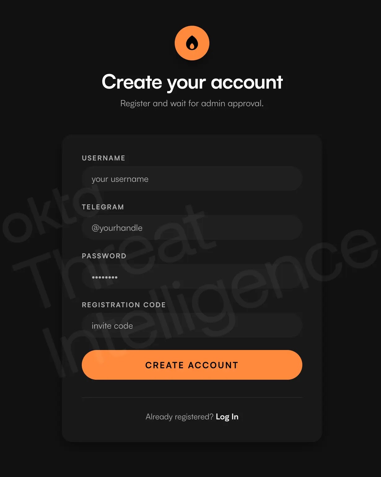 The Work Panel user registration page (Source - Okta)