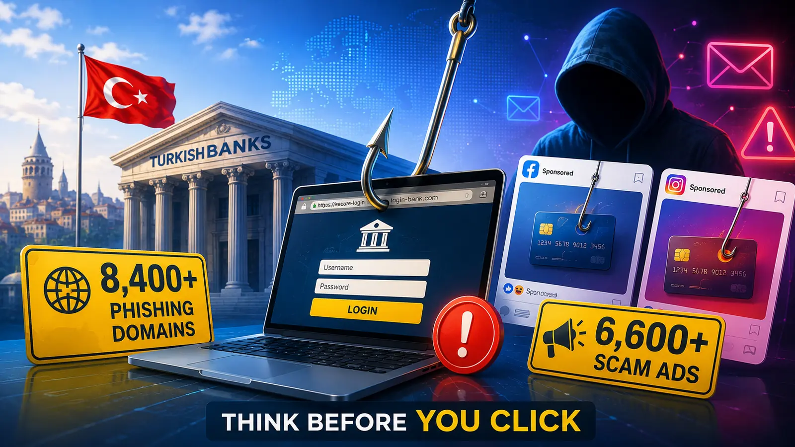 Turkish Banks Targeted by 8,400 Phishing Domains and 6,600 Social Media Scam Ads