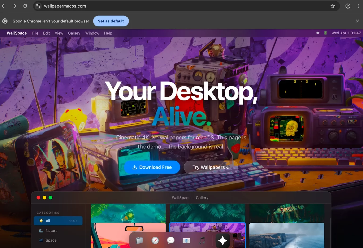 WallSpace fake product page used as a distribution lure (Source - Moonlock)