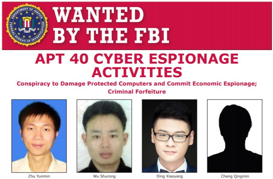 4 APT40 Chinese Hackers Charged for Developing Malware & Hacking U.S Companies, Universities & GOV Entities