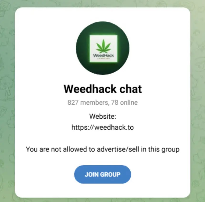 Weedhack Chat (Source - DarkAtlas)