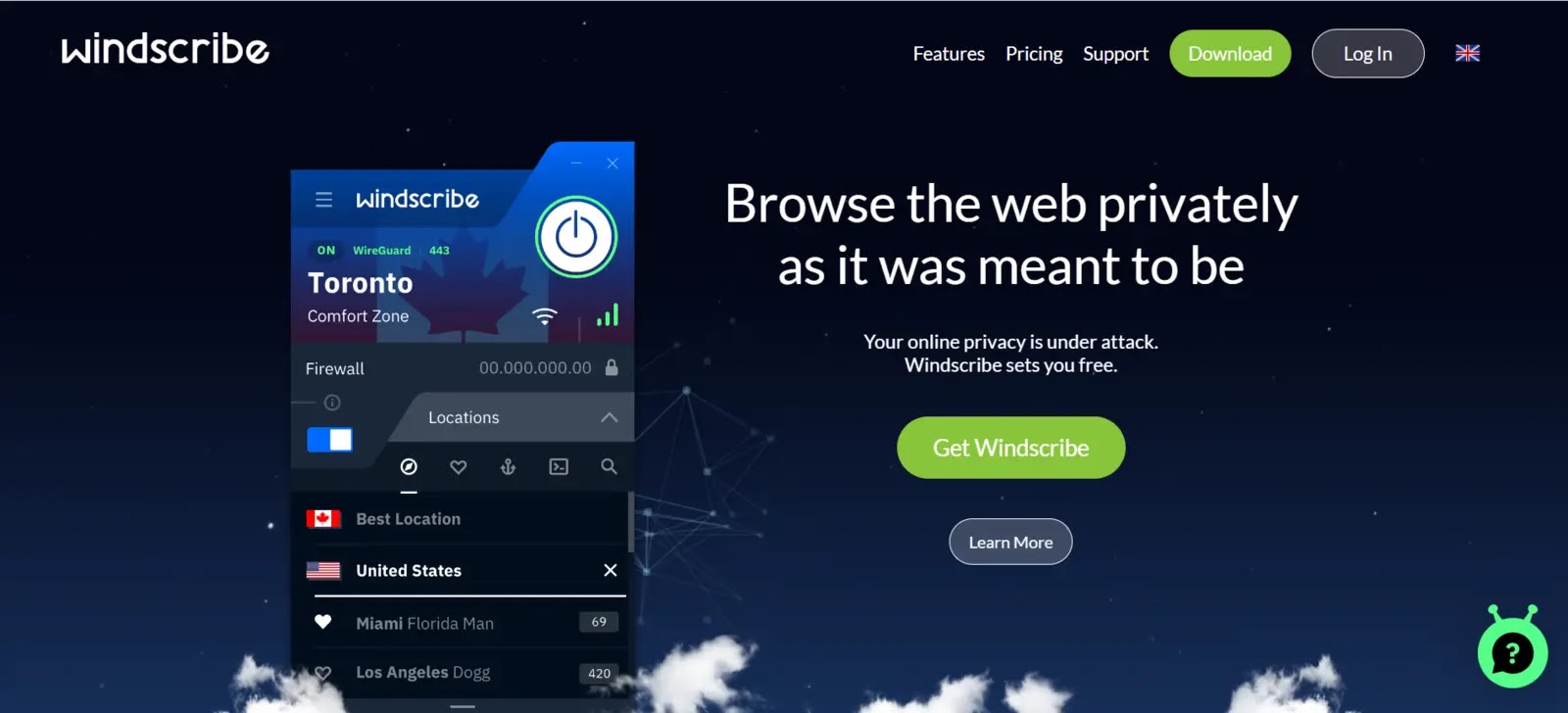 Privacy-focused virtual private network.