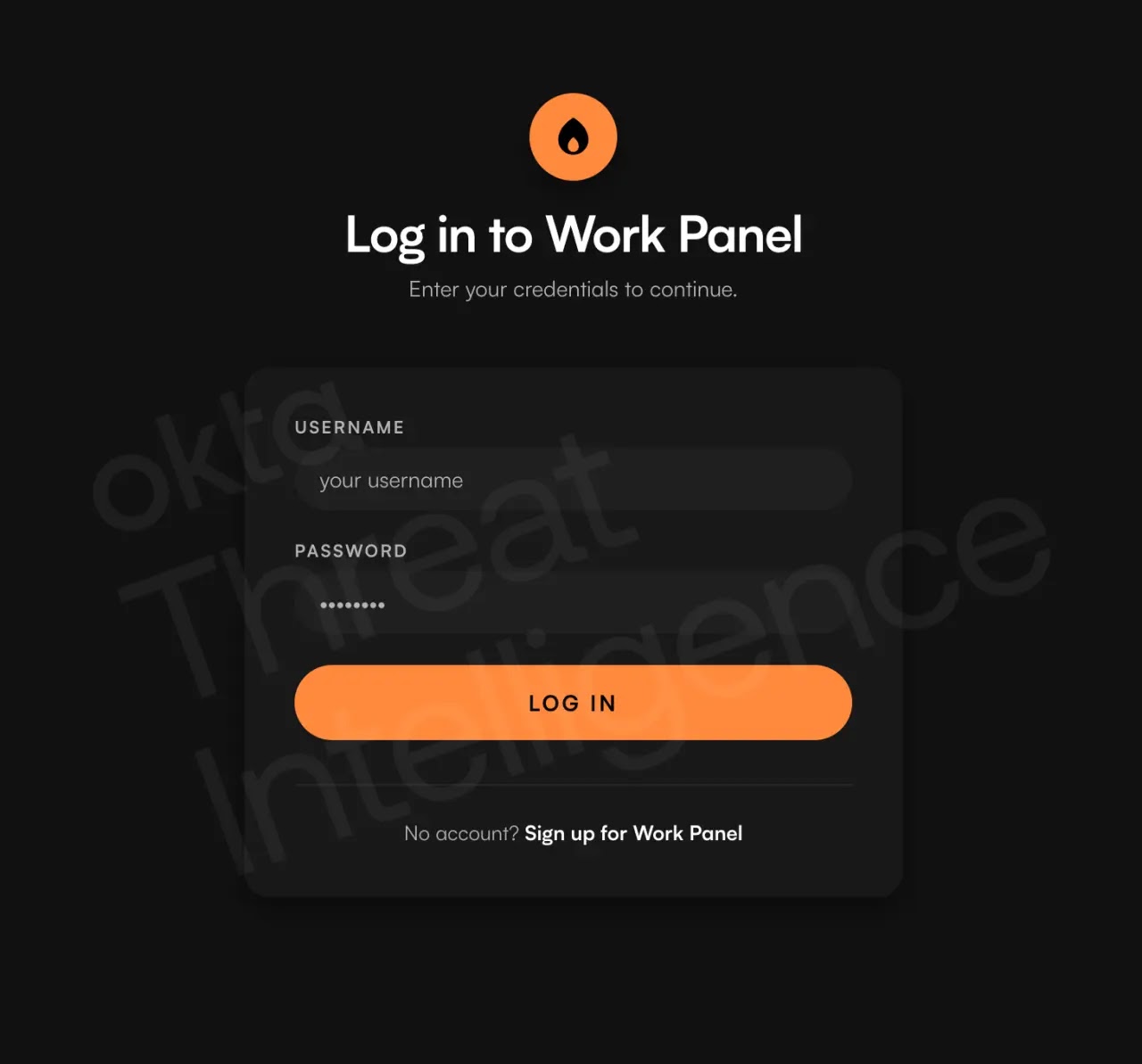 Work Panel login page (Source - Okta)
