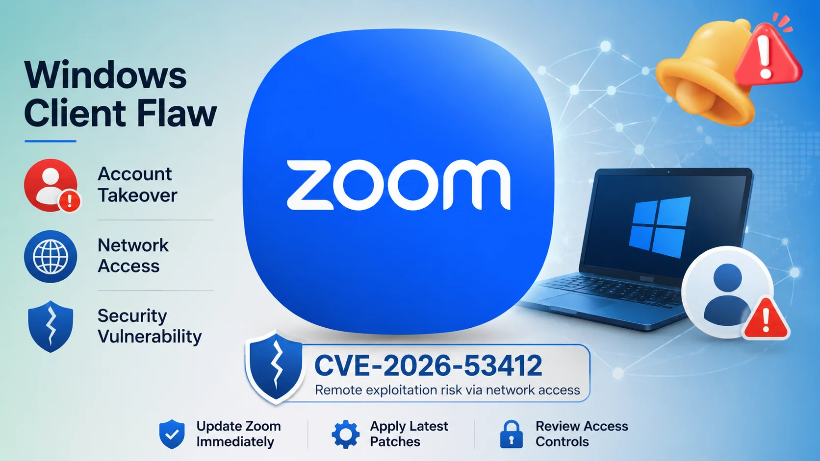 Zoom Desktop Client for Windows Flaw Enables Account Takeover via Network Access